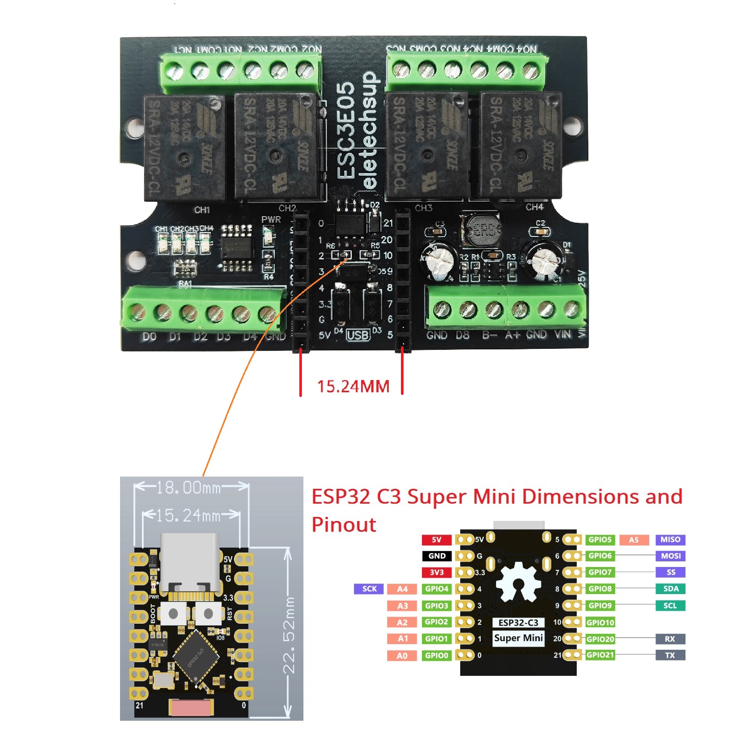 ESC3B04 ESP32-C3 Industrielles – Esp32 C3 Bewertung und Preis